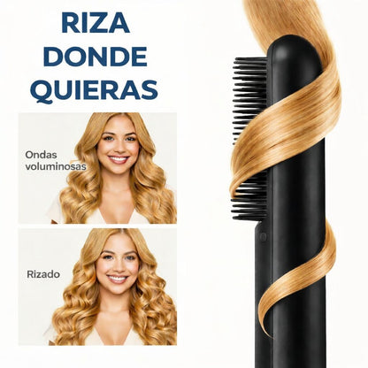 Cepillo alisador de pelo inalámbrico con iones negativos y cable USB - MERKATODOSV