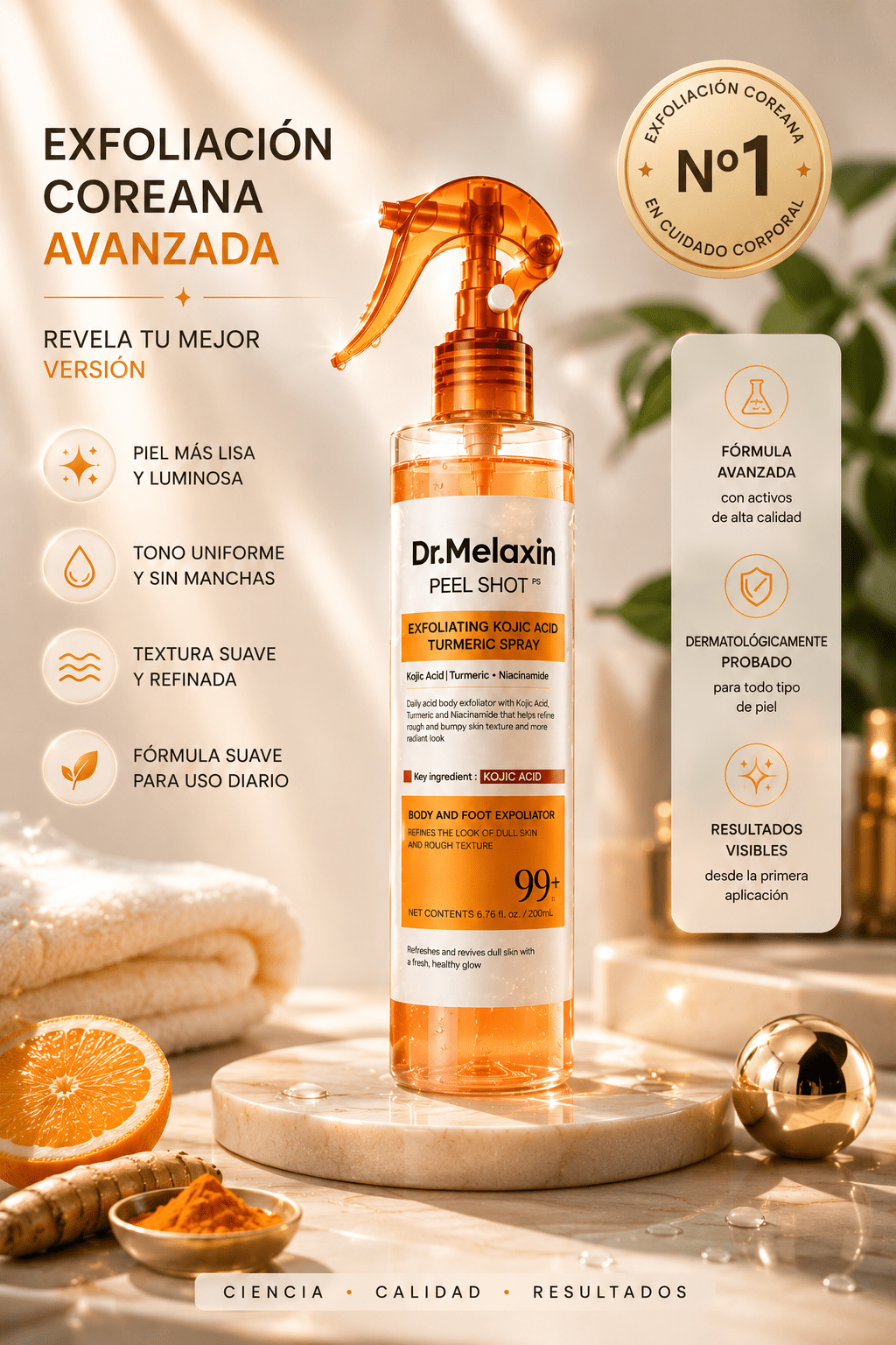 Dr. Melaxin Peel Shot™ Exfoliante Corporal Kojic + Turmeric - MERKATODOSV