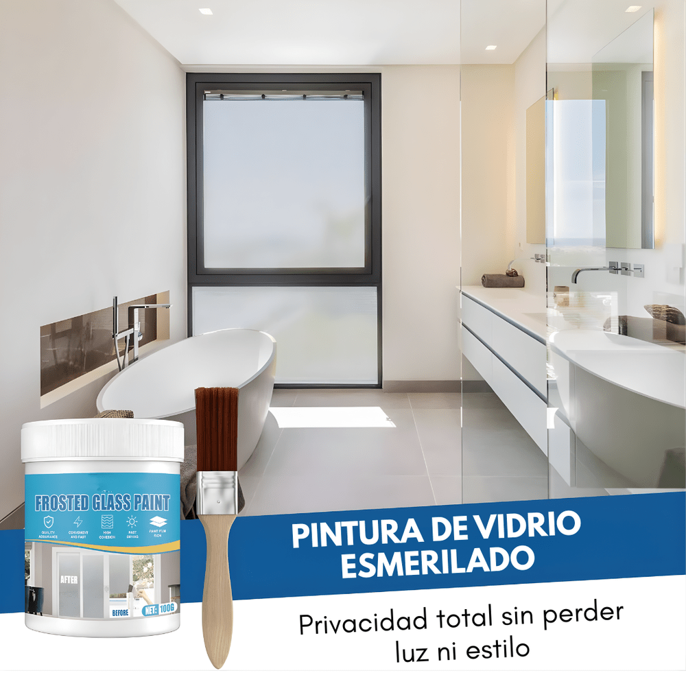 FrostShield™ Pintura esmerilada para vidrio con privacidad instantánea - MERKATODOSV