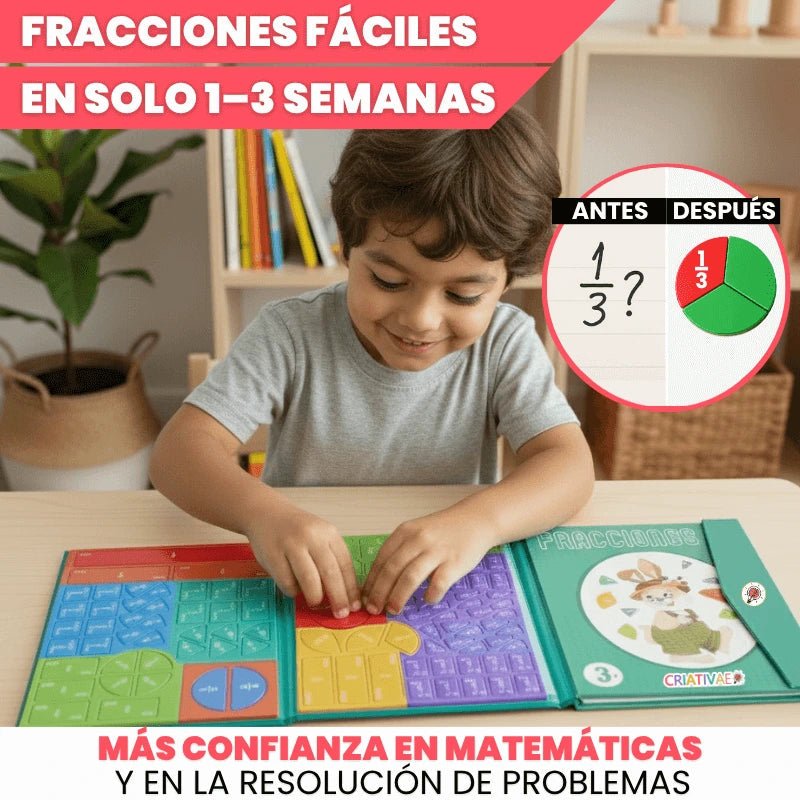 Libro Montessori Didáctico Magnético de Fracciones - MERKATODOSV