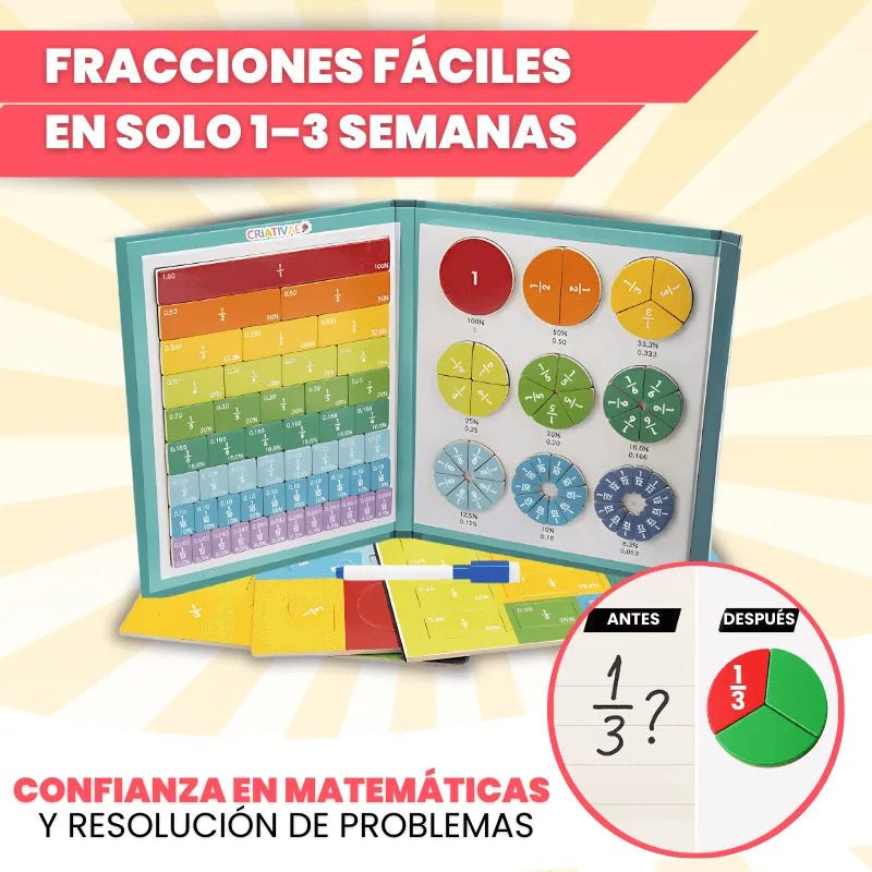 Libro Montessori Didáctico Magnético de Fracciones - MERKATODOSV