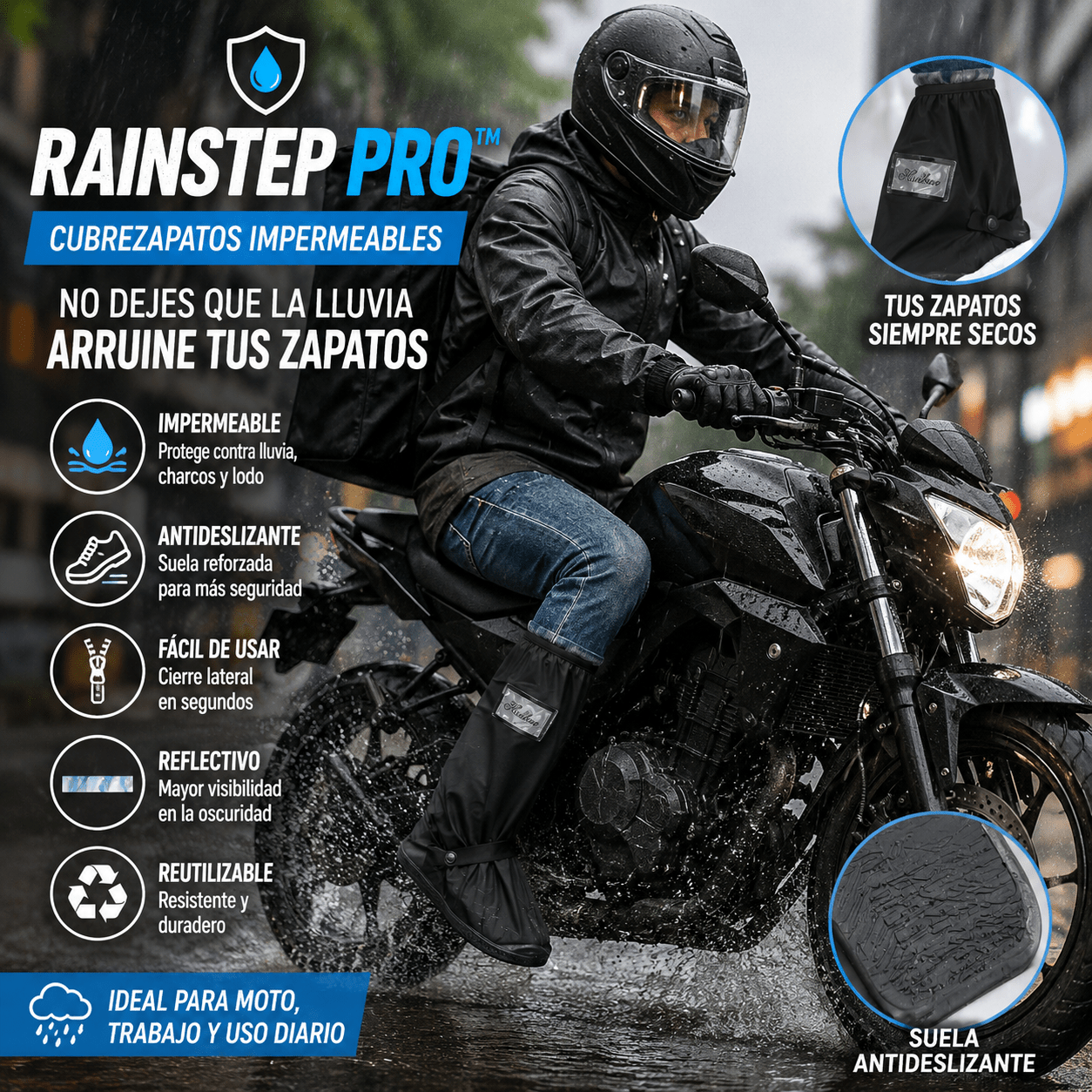 🌧️ RainStep Pro™ Protección impermeable para tus zapatos en segundos ENVIO GRATIS! - MERKATODOSV