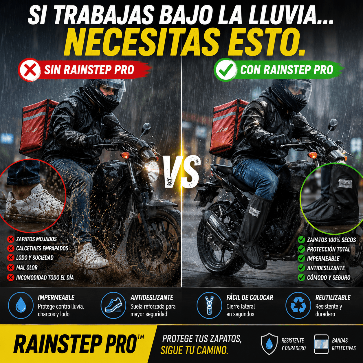🌧️ RainStep Pro™ Protección impermeable para tus zapatos en segundos ENVIO GRATIS! - MERKATODOSV
